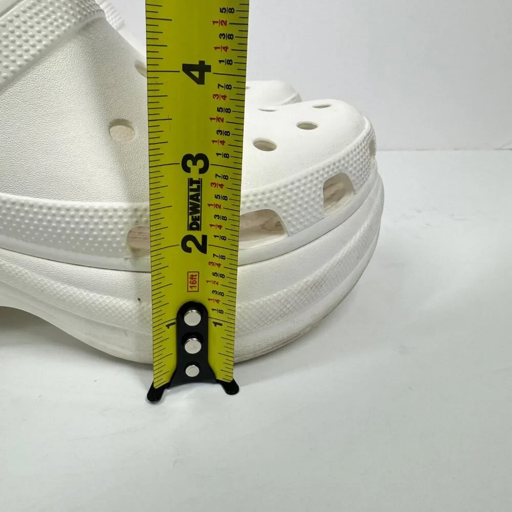 Crocs Classic Bae White Platform Size 7 Clogs Rubber Chunky Clogs - Picture 12 of 14